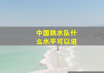 中国跳水队什么水平可以进