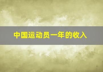 中国运动员一年的收入