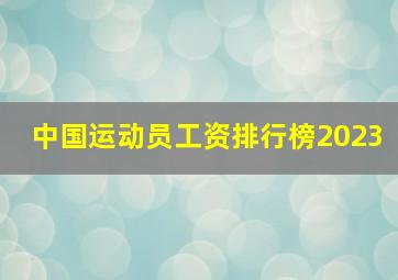 中国运动员工资排行榜2023