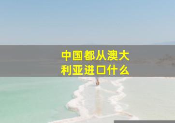 中国都从澳大利亚进口什么