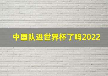 中国队进世界杯了吗2022