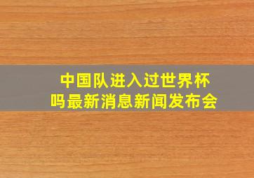 中国队进入过世界杯吗最新消息新闻发布会