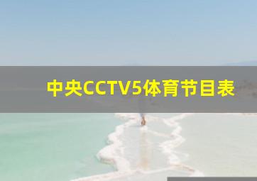 中央CCTV5体育节目表