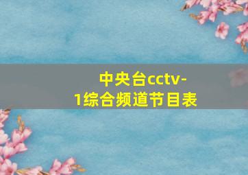 中央台cctv-1综合频道节目表