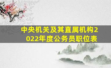 中央机关及其直属机构2022年度公务员职位表