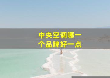 中央空调哪一个品牌好一点