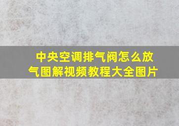 中央空调排气阀怎么放气图解视频教程大全图片