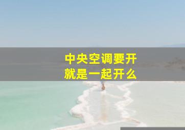 中央空调要开就是一起开么