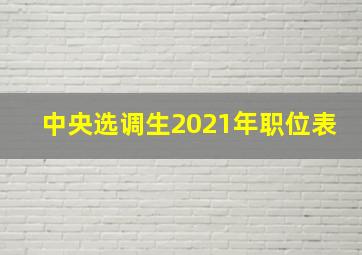 中央选调生2021年职位表