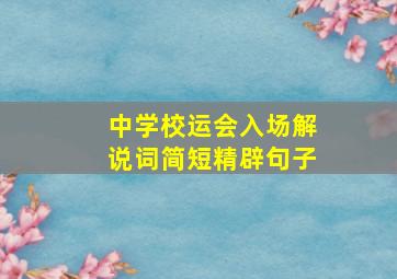 中学校运会入场解说词简短精辟句子