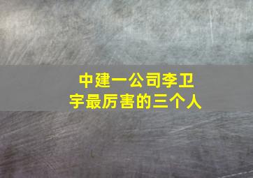 中建一公司李卫宇最厉害的三个人