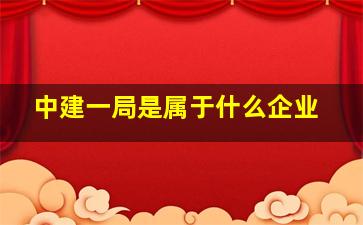 中建一局是属于什么企业