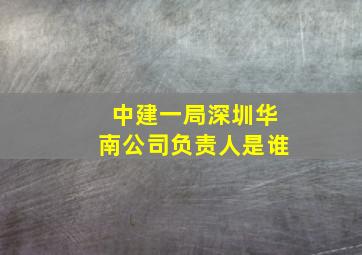 中建一局深圳华南公司负责人是谁