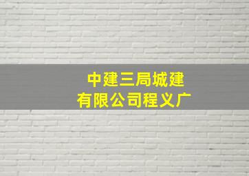 中建三局城建有限公司程义广