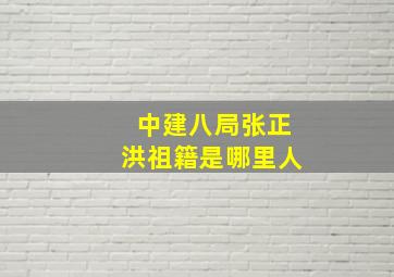 中建八局张正洪祖籍是哪里人