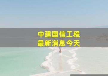 中建国信工程最新消息今天