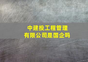 中建投工程管理有限公司是国企吗