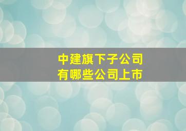 中建旗下子公司有哪些公司上市