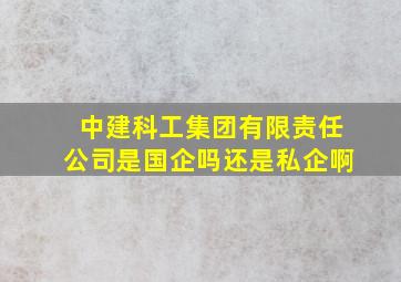 中建科工集团有限责任公司是国企吗还是私企啊