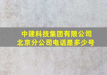 中建科技集团有限公司北京分公司电话是多少号