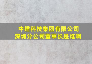 中建科技集团有限公司深圳分公司董事长是谁啊