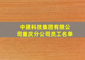 中建科技集团有限公司重庆分公司员工名单