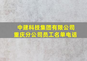 中建科技集团有限公司重庆分公司员工名单电话