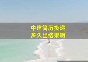 中建简历投递多久出结果啊