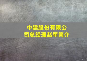 中建股份有限公司总经理赵军简介