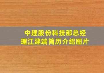 中建股份科技部总经理江建端简历介绍图片