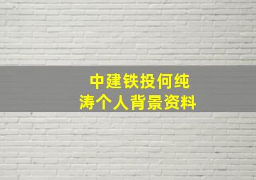 中建铁投何纯涛个人背景资料