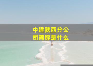 中建陕西分公司简称是什么