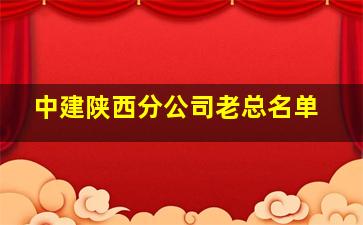 中建陕西分公司老总名单