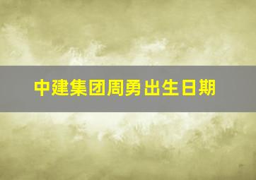 中建集团周勇出生日期