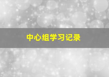 中心组学习记录