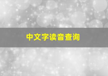 中文字读音查询