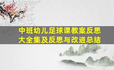 中班幼儿足球课教案反思大全集及反思与改进总结