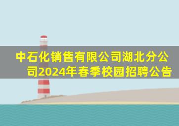 中石化销售有限公司湖北分公司2024年春季校园招聘公告