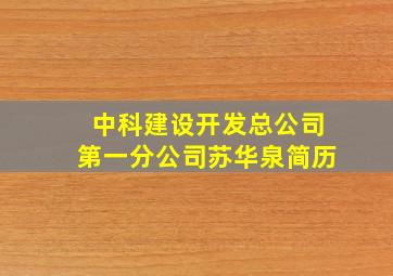 中科建设开发总公司第一分公司苏华泉简历