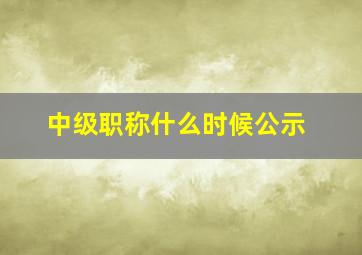 中级职称什么时候公示