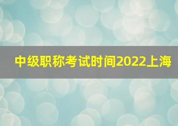 中级职称考试时间2022上海