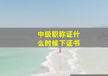 中级职称证什么时候下证书