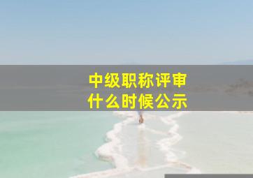 中级职称评审什么时候公示