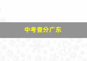 中考查分广东