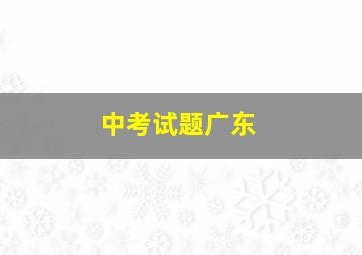 中考试题广东