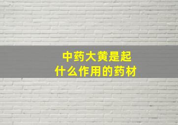 中药大黄是起什么作用的药材