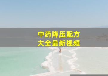 中药降压配方大全最新视频