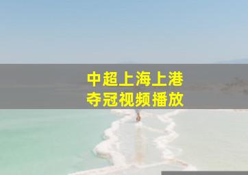 中超上海上港夺冠视频播放