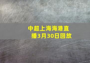 中超上海海港直播3月30日回放