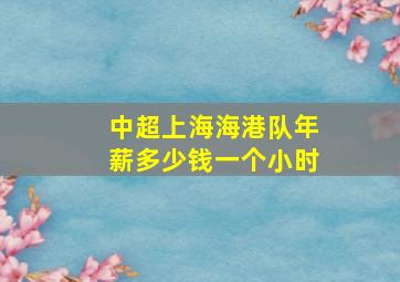 中超上海海港队年薪多少钱一个小时